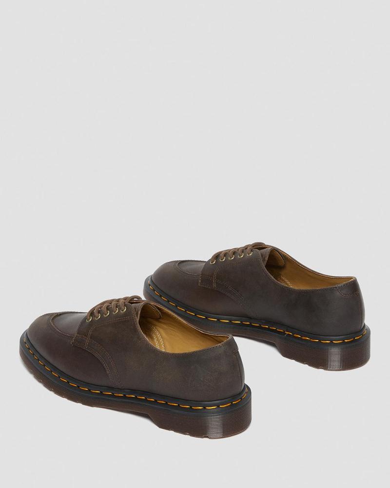 Men's Dr Martens 2046 Crazy Horse Leather Oxfords Shoes Dark / Brown | AU 610QMA